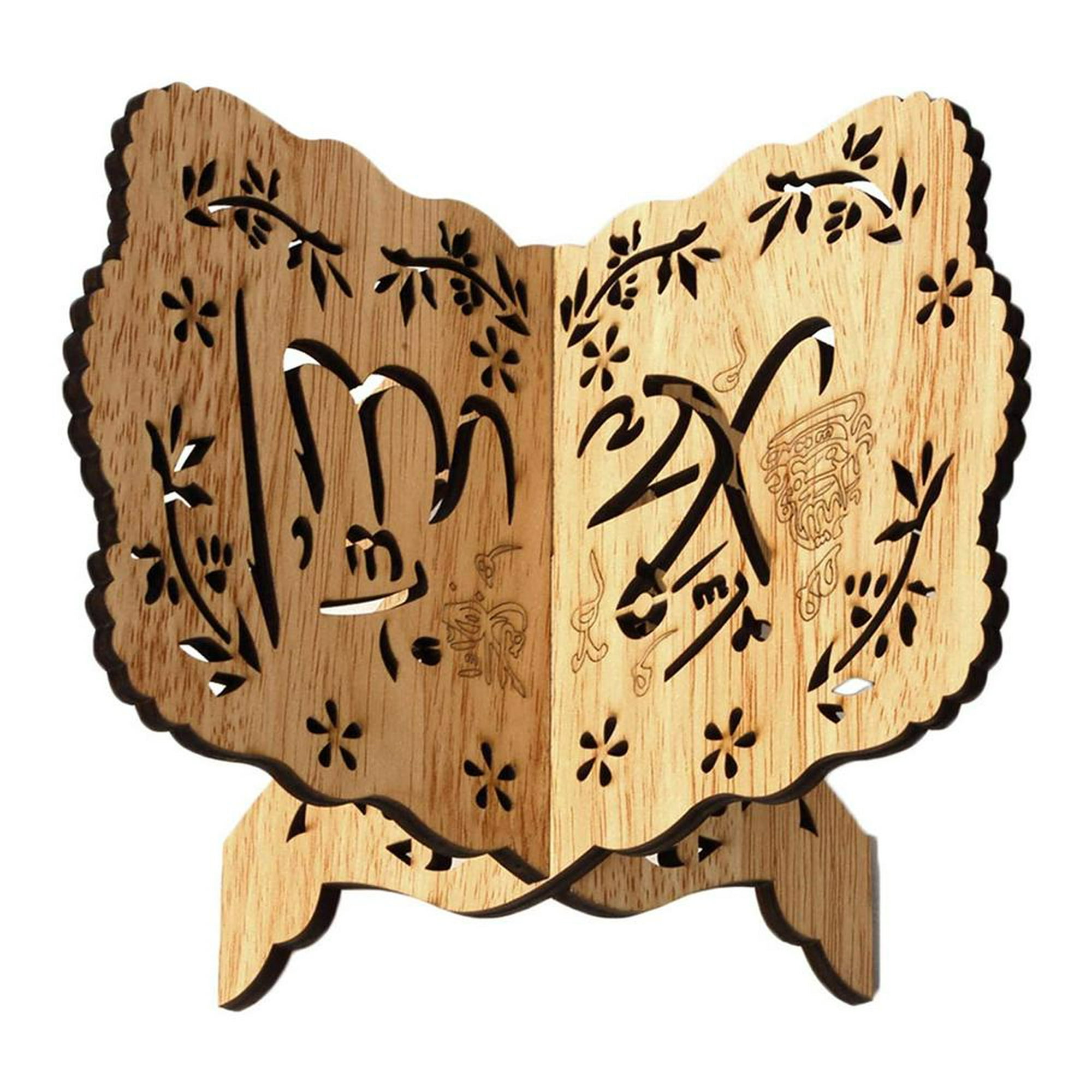 Soporte para libros plegable de madera tallada a mano con forma de Lavh,  'Cuentos de la ruta de la seda