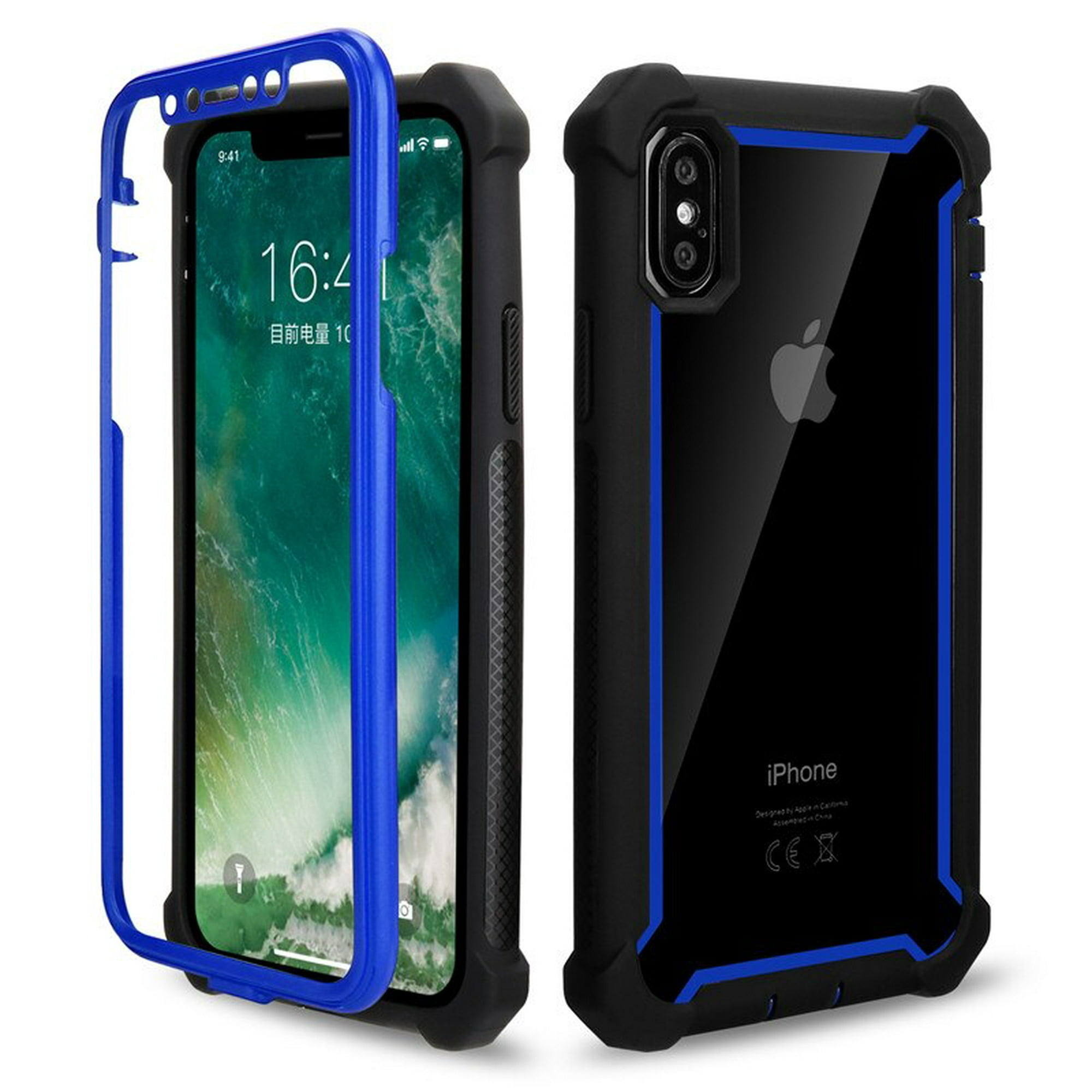 Funda compatible con iPhone Xs/iPhone X, diseño transparente, carcasa  rígida de plástico transparente con carcasa protectora de TPU suave para  iPhone