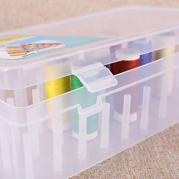 Caja de almacenamiento de plástico para 27 piezas de hilos