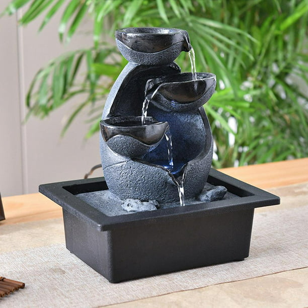 Fuente de agua de decorativa, fuente de agua que fluye, cascada Shui,  decoración para hogar rejante, manualidades, regalos artísticos A perfecl  Fuente