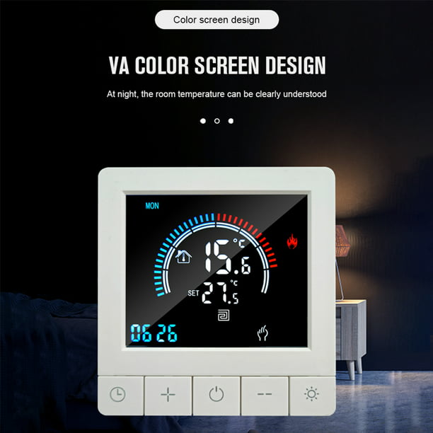 Termostato Digital Control Temperatura Wifi Inteligente Color Negro
