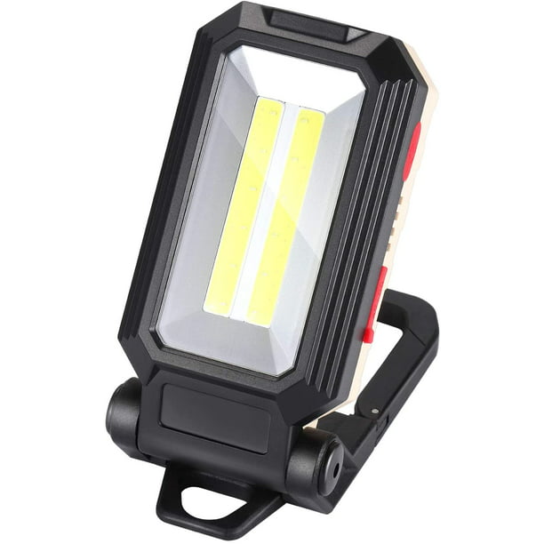  Linterna de luz de trabajo LED recargable, luz de trabajo  magnética COB portátil con puerto USB, focos impermeables, luz mecánica  para camping, reparación de automóviles, iluminación de lugares de :  Herramientas