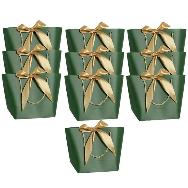 Bolsa de papel Kraft pequeña de 5 piezas con asa Bolsas de botín  reciclables Bolsas de 13x9x14cm Colcomx Bolsas para regalos de boda