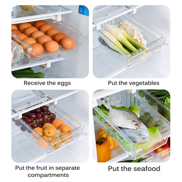 1pc Organizador De Refrigerador Apilable, Contenedor De Organizador De  Cocina Transparente Con Asas, Seguro Para Alimentos