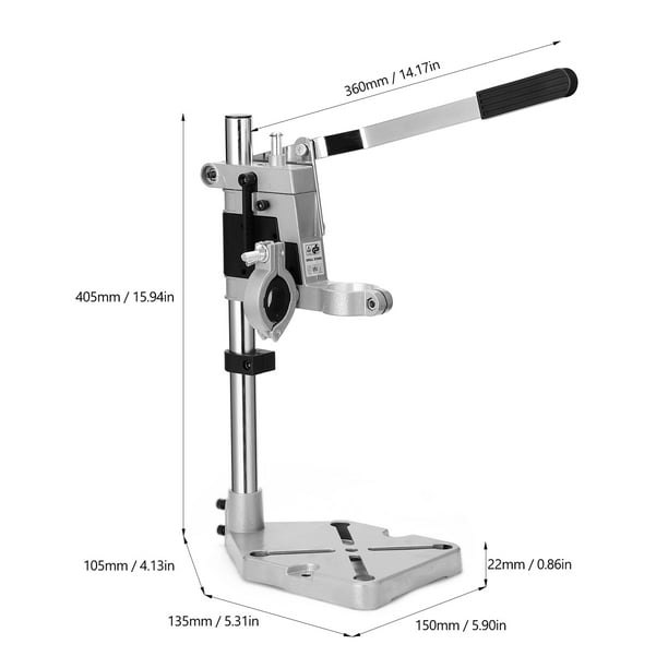 SOPORTE TALADRO VERTICAL BASE HIERRO 0 A 60MM AJUSTABLE 1 PZA.