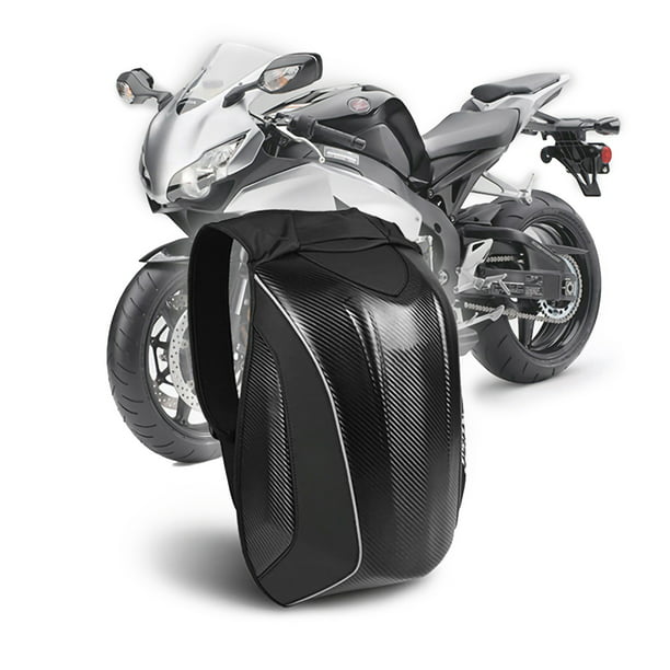  Mochila para motocicleta, mochila rígida impermeable de fibra de  carbono para hombres : Automotriz