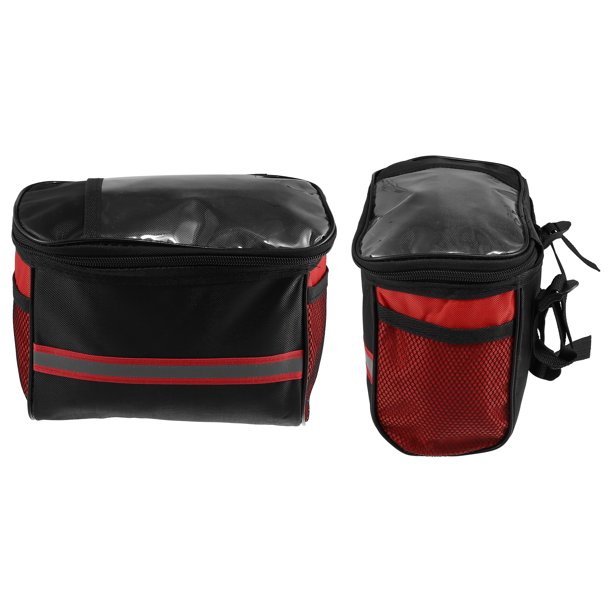 Bolsa para manillar de bicicleta, marco de bicicleta, tubo frontal,  impermeable, plegable, bolsa de gran capacidad con bolsillo de malla,  cubierta de