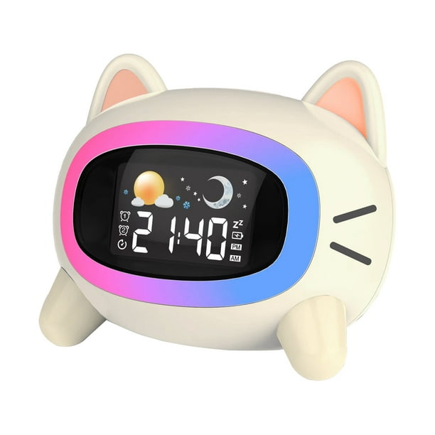 OK to Wake - Reloj despertador para niños, reloj despertador para niños con  luz nocturna y máquina de sonido, lindo reloj de entrenamiento del sueño