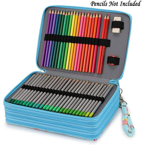 Estuche para lápices de colores, portalápices con 200 ranuras, estuche para  lápices de gran capacidad, caja de almacenamiento con asa y práctico