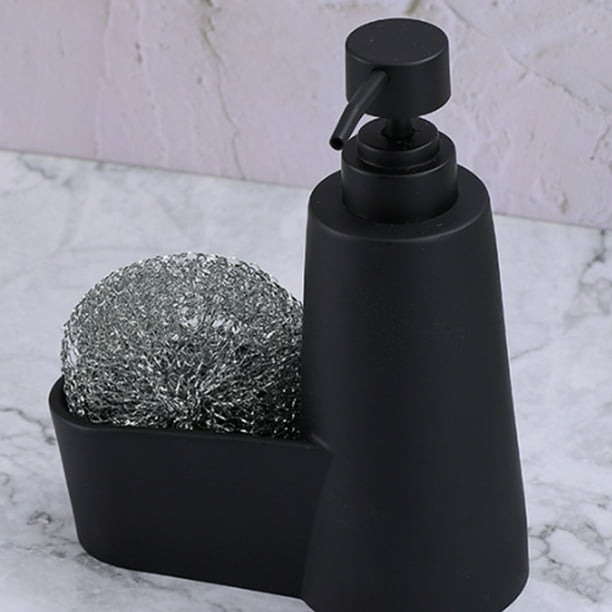 Negro) Dispensador de jabón líquido con soporte para cepillo de