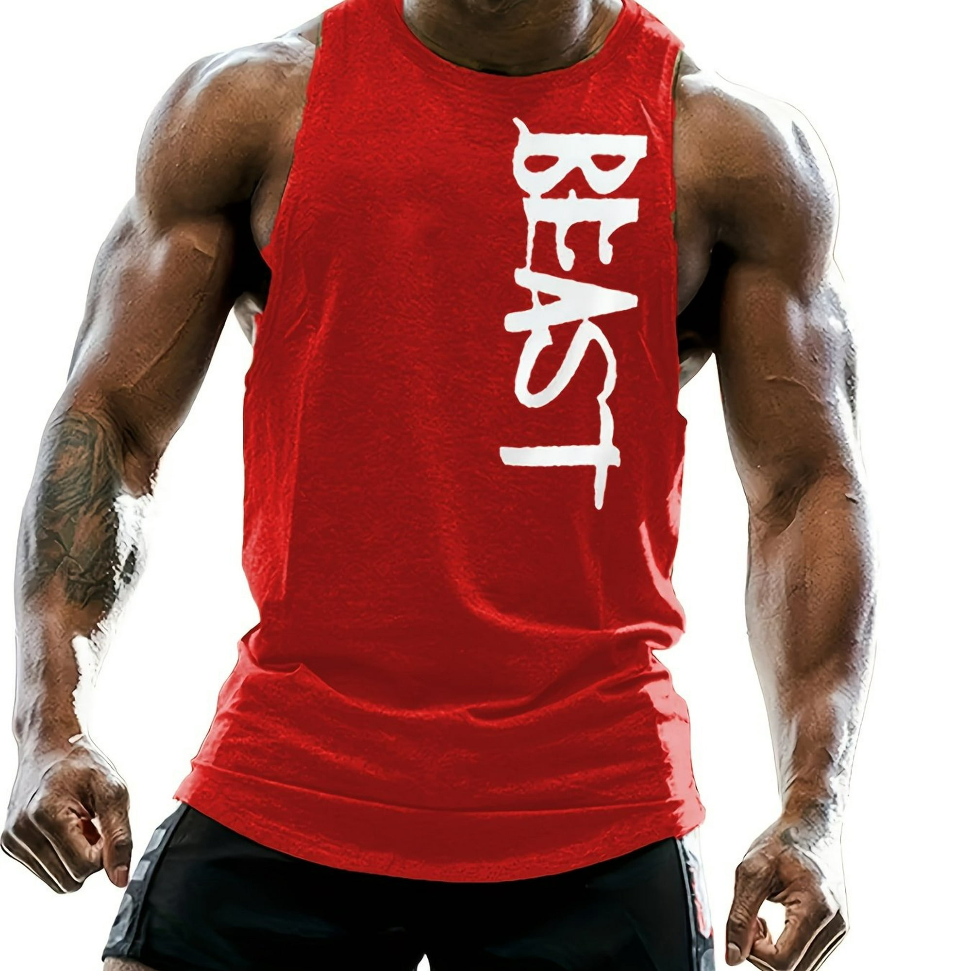Camiseta Red Beast para hombre, color blanco, camiseta sin mangas negra,  Negro - : Ropa, Zapatos y Joyería 