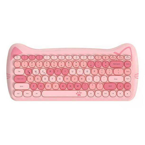 Teclado Inalámbrico De 75 Teclas, Teclado Retro, Teclado Inalámbrico De  2,4G, Teclado Portátil Para Windows XP/para Win7/para Win8/para Win10  ANGGREK Rosa