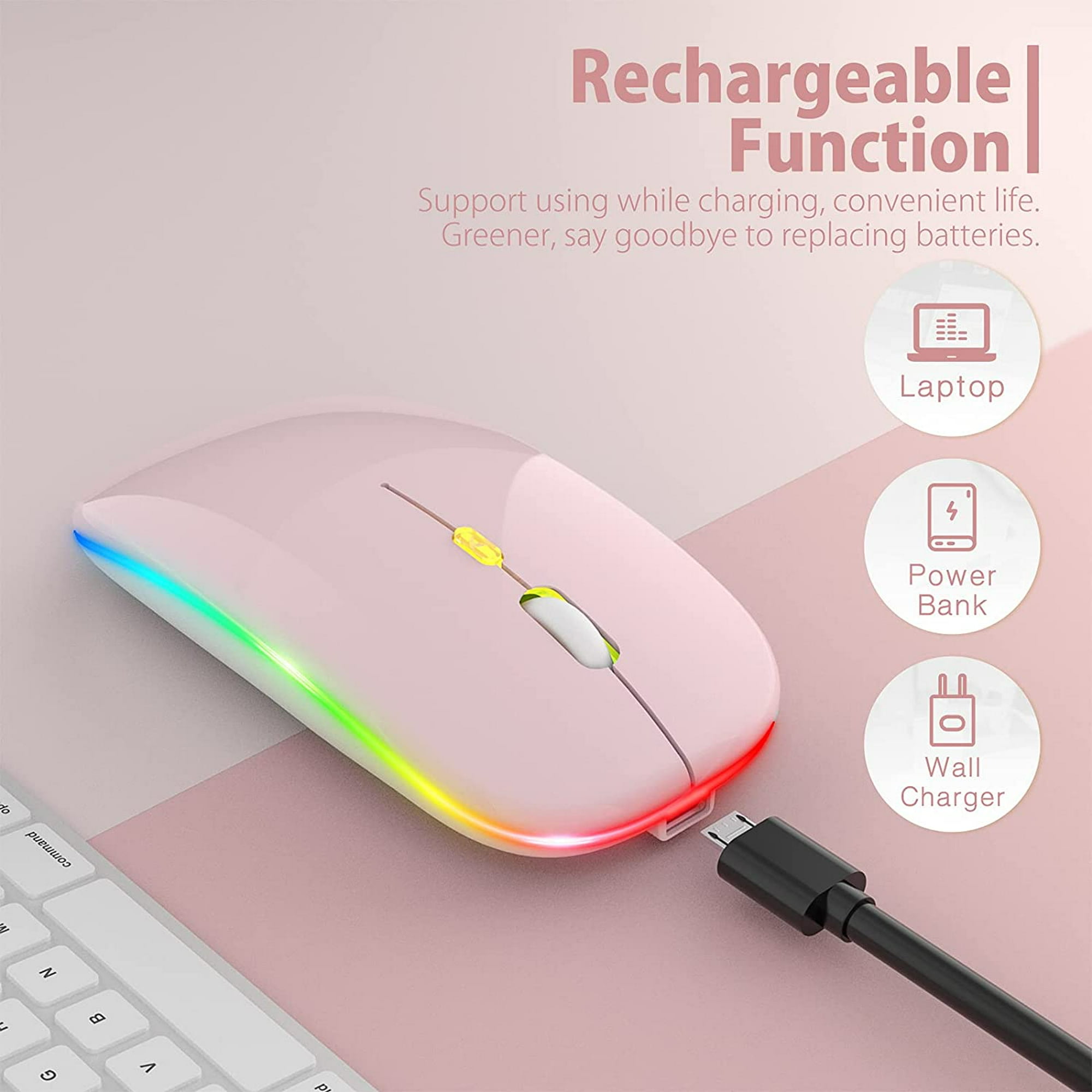 Ratón Inalámbrico 2.4g Bluetooth Recargable Portátil Mouse Levamdar 2.4G  conexión inalámbrica / Bluetooth