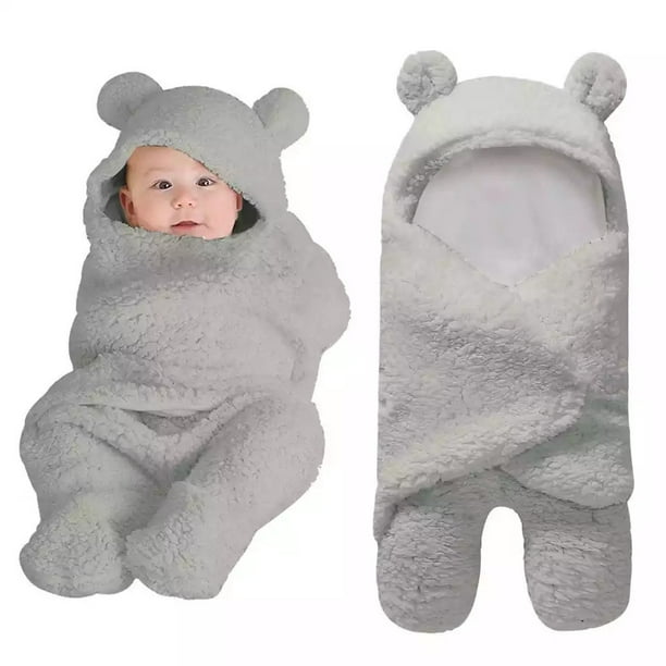 Mantas bonitas para bebés recién nacidos, niños y niñas, mantas de felpa  para envolver, color blanco