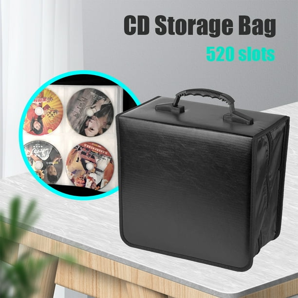 Carpeta de CD/DVD, estuche para CD y DVD, carpeta de 400 capacidades,  CD/DVD, caja de álbum (PU negro)