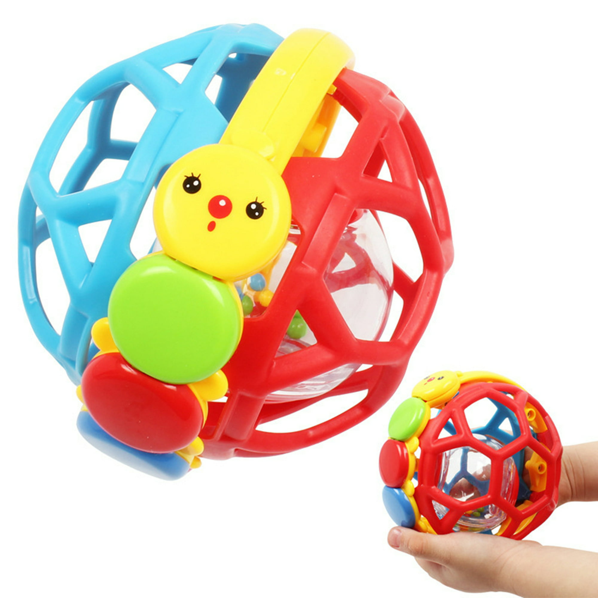  Pelotas sensoriales para niños pequeños de 1 a 3 años con  sonajero fácil de atrapar, juguetes para bebés de 6 a 12 meses, juguetes  sensoriales Montessori para bebés y niños pequeños
