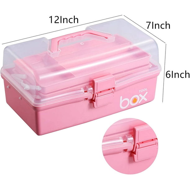 SE Caja de almacenamiento de plástico ajustable de 26 compartimentos,  organizador de 18 x 12 x 3 pulgadas con triple cerradura, tapa translúcida  y asa