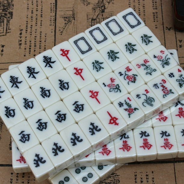 Juego de mesa chino Mahjong, juego de mesa de viaje portátil, azulejos  tradicionales clásicos, Mini juego de Mah numerado, Juguetes Divertidos  para la