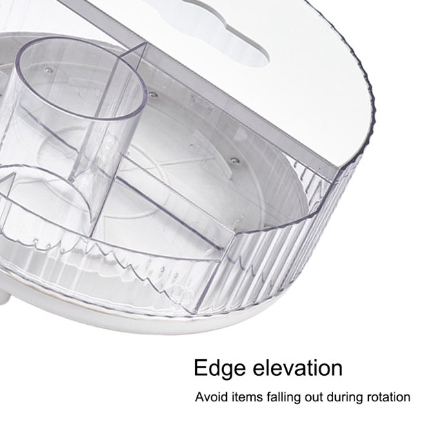 Organizador de maquillaje redondo, organizadores de cuidado de la piel de  cosméticos con 6 ranuras giratorias de 360 ​​grados