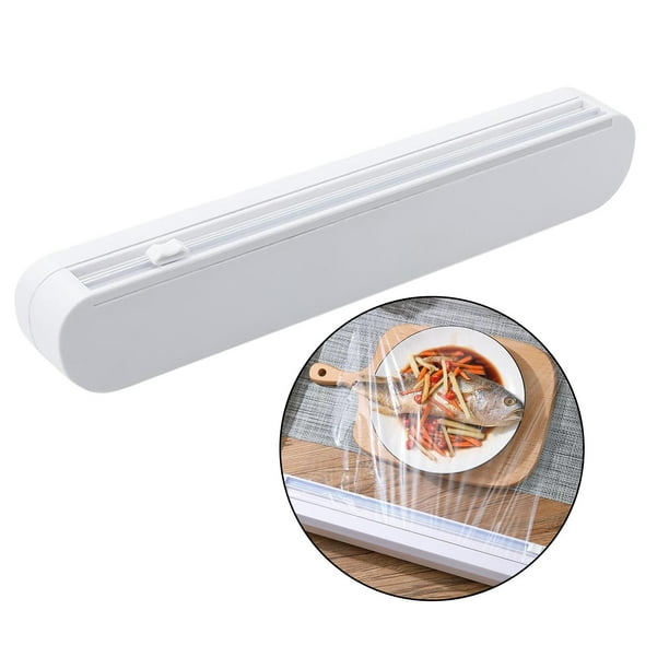 Dispensador de papel de aluminio Dispensador de papel de plástico para  alimentos de papel de alumini perfecl organizador de estante de  almacenamiento de cocina