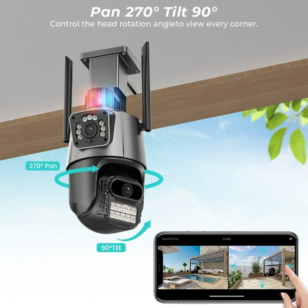 Sistema de vigilancia ip exterior cctv la última tecnología de cámaras  puede grabar hasta 24 horas de vídeo para su posterior revisión tecnología  para el concepto de seguridad del hogar