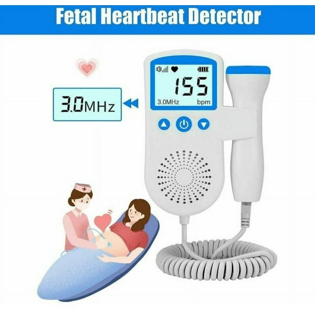 Doppler fetal casero azul, monitor cardíaco de bolsillo para el latido del  corazón Doppler del bebé para el embarazo y la prueba transparente