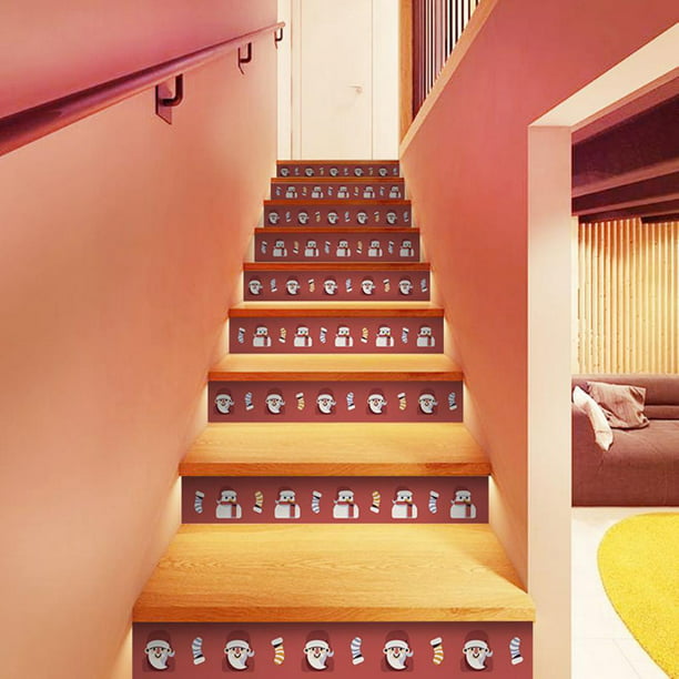Calcomanías navideñas 3D para elevadores de escaleras, pegatinas