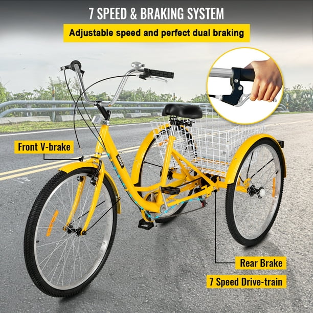  Triciclos para adultos de 7 velocidades, bicicletas de