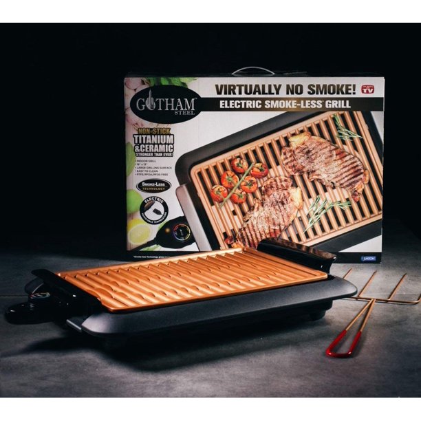 Sensarte - Plancha Pro-Grid antiadherente y reversible de aluminio fundido,  tipo parrilla, ocupa dos hornillas, portátil, para estufas de interior o