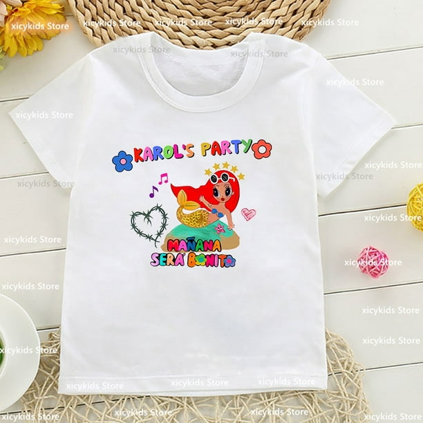 Camiseta Para Niñas De Nuevo Estilo Karol G Bichota Niños De Impresión  Gráfica Harajuku Ropa Verano Pang Jing