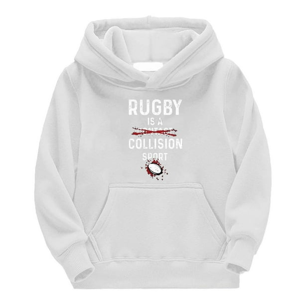 Gibobby Sudadera con capucha al fútbol americano Sudadera deportiva para  niños pequeños Jugador de rugby vintage Deportes Retro Niños Niñas de  rugby(Blanco, 11-12 Años)