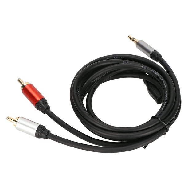 Cable RCA 2RCA a divisor de cable de altavoz de 3,5 mm para