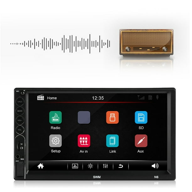 Reproductor de Radio para coche 2 Din 7IN, sistema Multimedia de Radio para  coche, reproductor MP5 Bluetooth para coche Jadeshay A