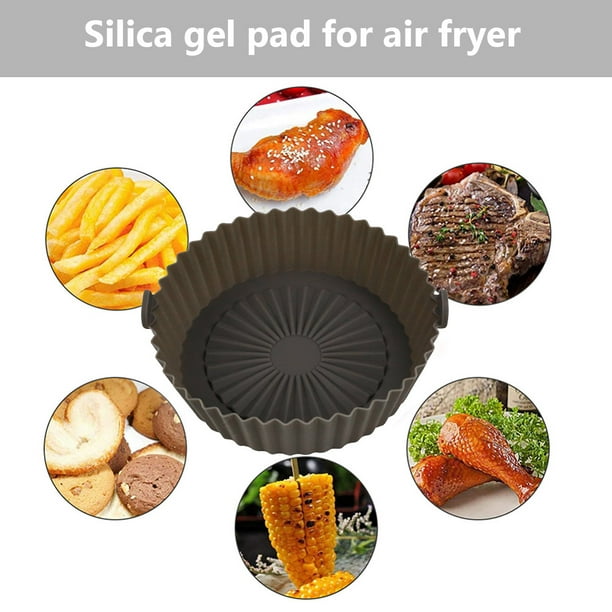 Cesta de silicona para Airfryer, bandeja cuadrada de silicona para  Airfryer, fácil de limpiar, forro para platos, plato para Pizza, parrilla,  sartén