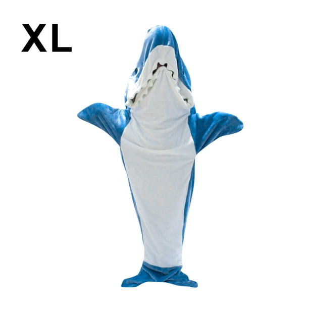 Manta de tiburón para adulto, manta de tiburón súper suave y acogedora con  capucha de franela, manta de tiburón con capucha para saco de dormir, manta