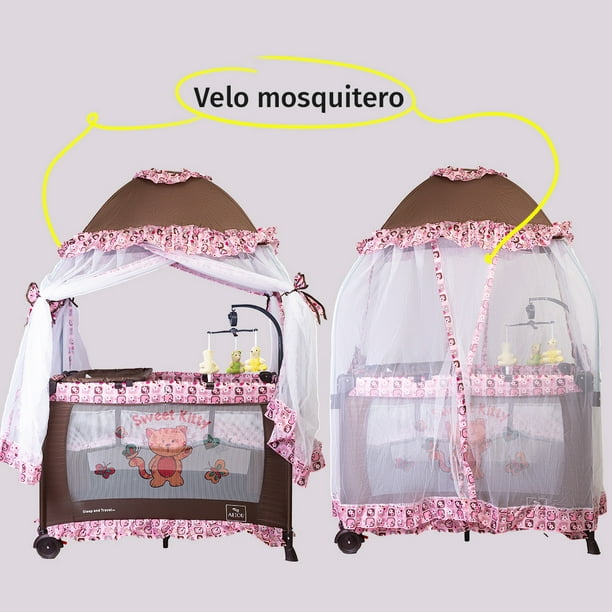 Cuna Corral de 2 niveles con velo mosquitero y cambiador – Baby Planet  México – Tienda de Ropa y Accesorios para Bebés y Niños