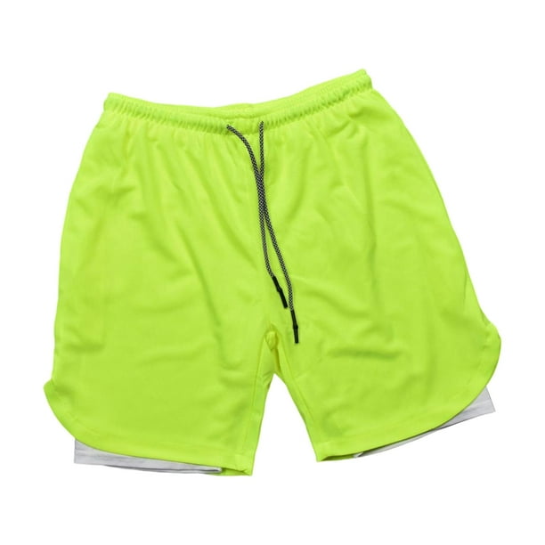 Pantalones para correr 2 en 1 para hombre, pantalones cortos deportivos para gimnasio con 2 bolsillos, cordón deportivo Verde jinwen Shorts para hombre | Walmart en línea