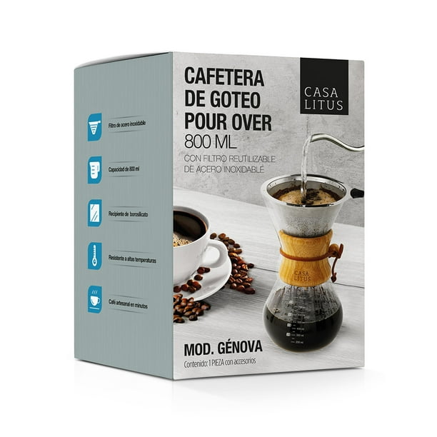 Cafetera Chemex vidrio y bambú 800ml filtro acero inoxidable – Café Trejos