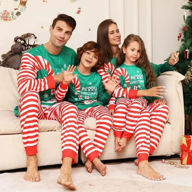 Pijamas navideños a juego para toda la familia, conjunto de ropa para  dormir para padre, madre e hija e hijo, 2024