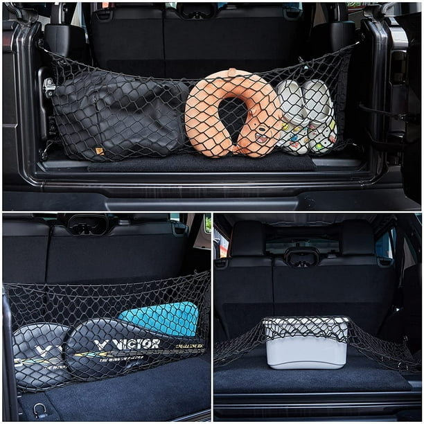 Organizador de malla elástica de bolsillo maletero de coche camión SUV  universal 4 bolsa de gancho
