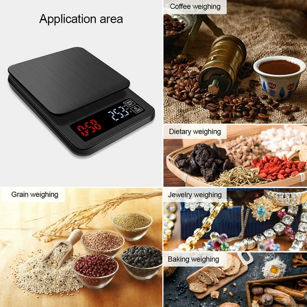 Báscula electrónica inteligente con carga USB, balanza de cocina de  precisión, balanza de alimentos, báscula de café para el hogar, báscula  Digital para hornear, 10KG, 5KG, 3KG