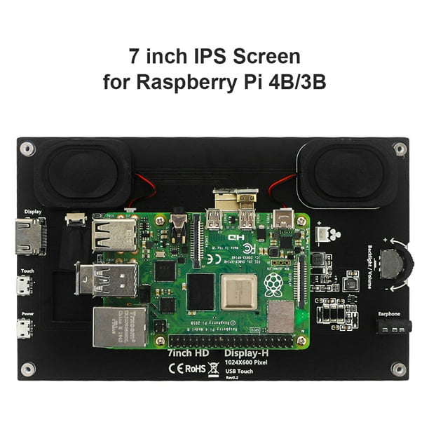 Monitor de pantalla táctil de 7 pulgadas para frambuesa Pi, pantalla IPS  portátil HDMI 1024 600 pantalla táctil con caja de acrílico, segundo  monitor