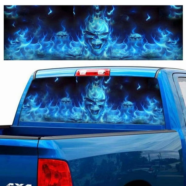 Calcomanía creativa de calavera para coches, pegatina de ventana de coche  modificada para parabrisas trasero de fantasma, parca bonita