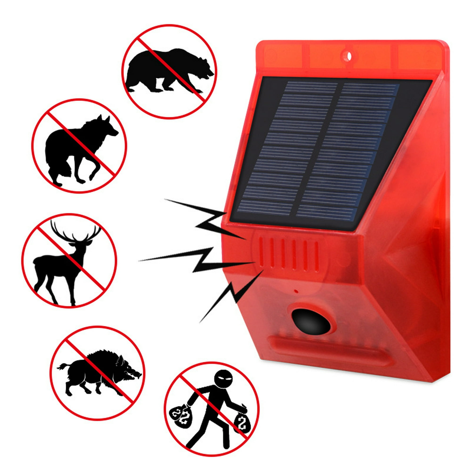 Alarma solar Luz LED Luz estroboscópica solar Detector de sensor de  movimiento
