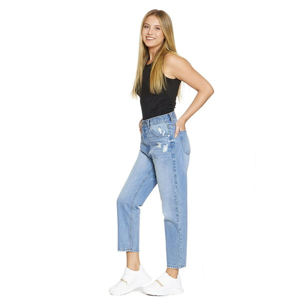 Jeans Para Mujer Corte Skinny Levanta Pompas Rasgado Stone Casual 110112  azul marino 11 INCÃ“GNITA 110112