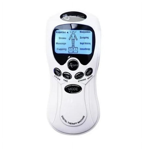 electroestimulador muscular masajeador eléctrico de pulso 2 electrodos, 1  par de sandalias electro estimulantes, 10 modos, 8 niveles de intensidad,  doble fuente de alimentación : : Salud y Cuidado Personal