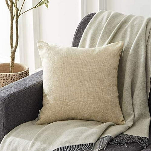 Oubonun Cojines de almohada de 18 x 18 pulgadas, cojines cuadrados  decorativos firmes y esponjosos para sofá cama con funda de algodón suave,  cojín
