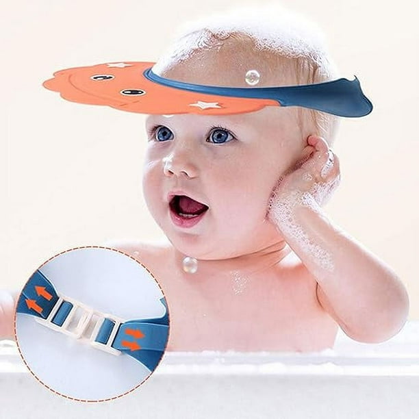 Gorros de ducha para bebé, Protector de cabeza de ducha ajustable