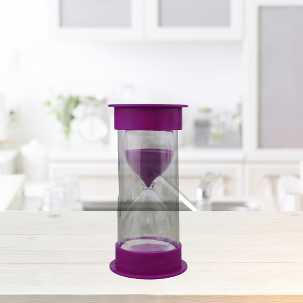  Temporizador de reloj de arena de arena de 30 minutos: reloj de  arena de plástico 30 minutos, reloj de arena púrpura pequeño 30 minutos,  temporizador de vidrio de arena colorido para