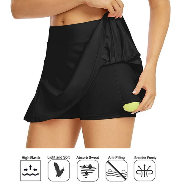 Falda de tenis para mujer Falda plisada ligera para atletismo Deportes Golf  Minifalda para correr con bolsillos y pantalones cortos Adepaton  CZYD-ST65-13